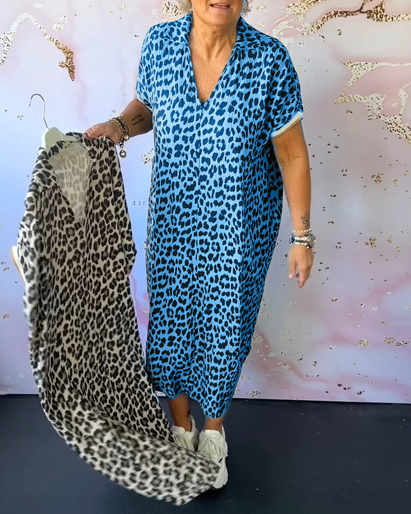Sonja™ | Panterprint jurk met V-hals