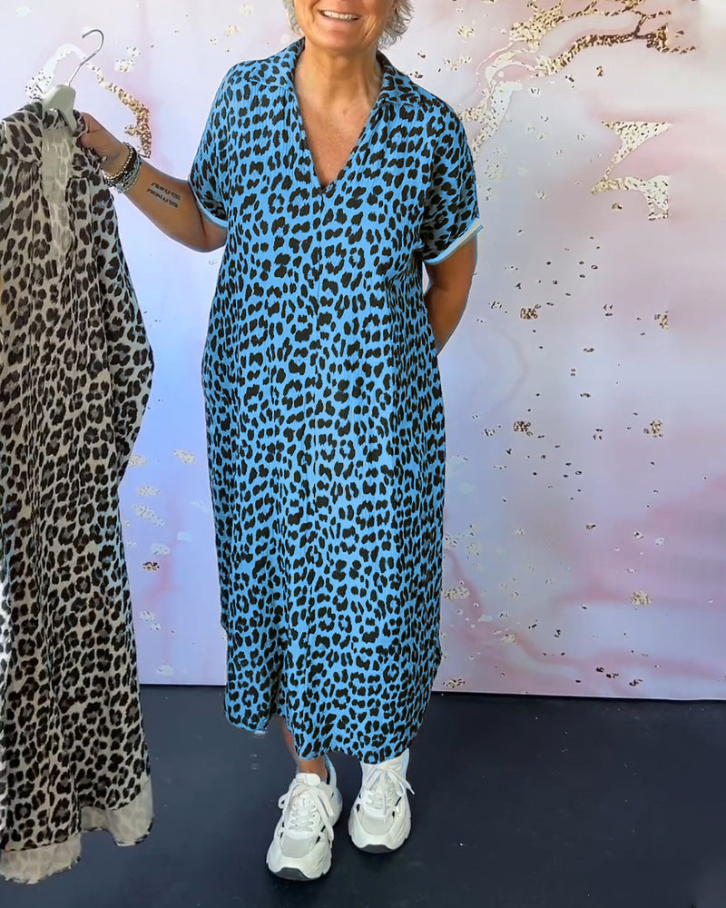 Sonja™ | Panterprint jurk met V-hals