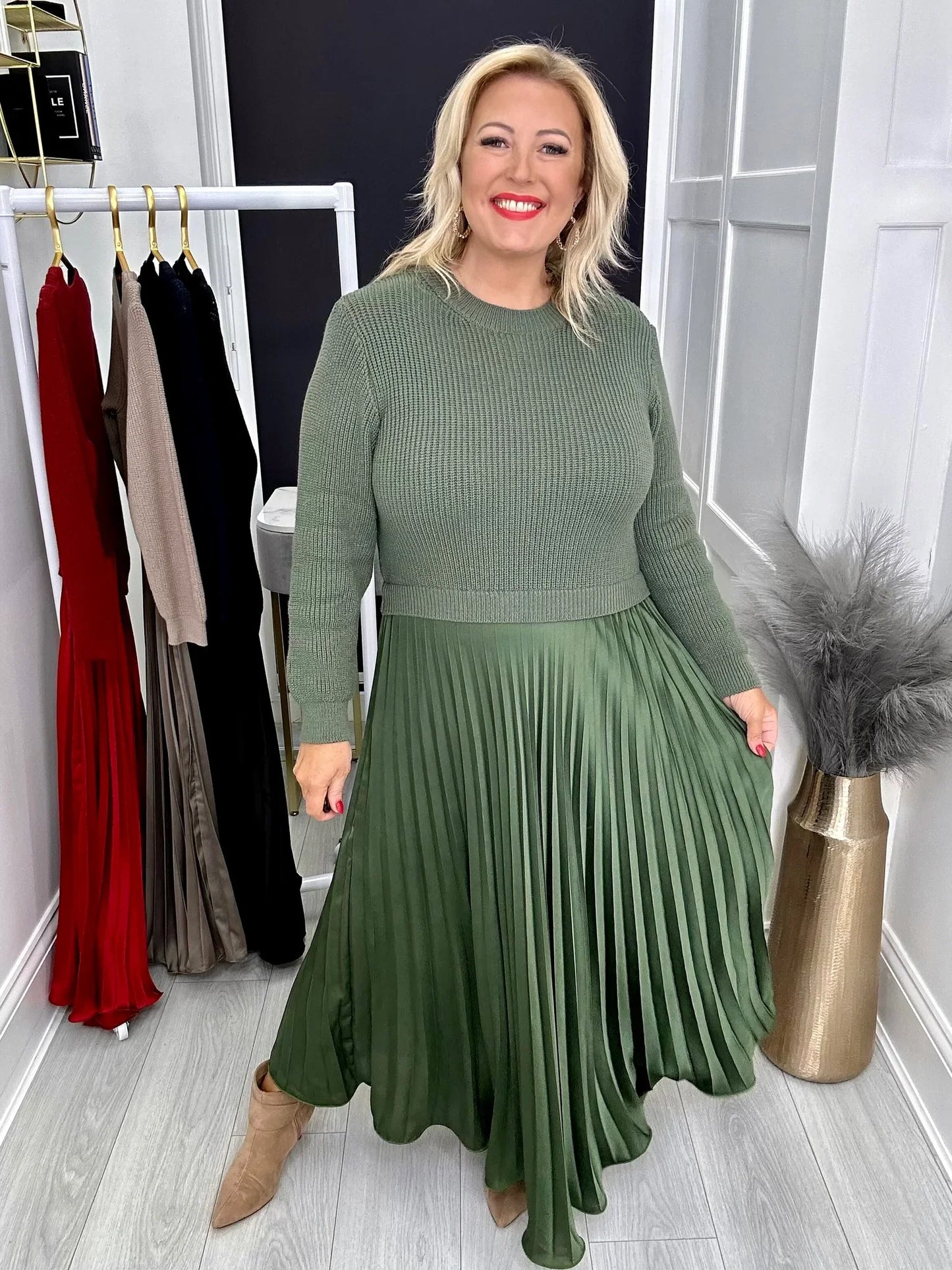 Sophia | Unieke winterjurk met rokdetail - Voor een slanke, stijlvolle look