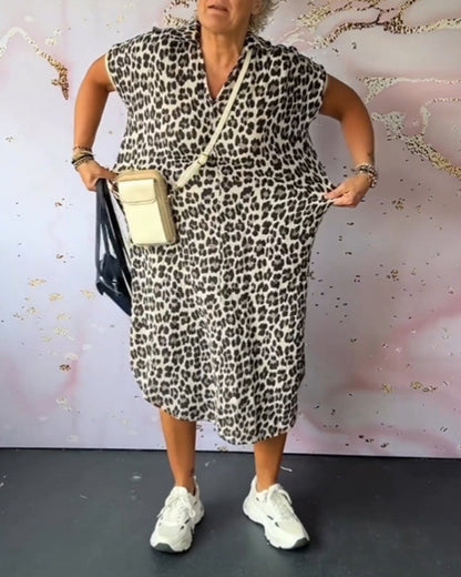 Sonja™ | Panterprint jurk met V-hals