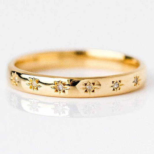Freja™ | Vintage guldring med zirkonia