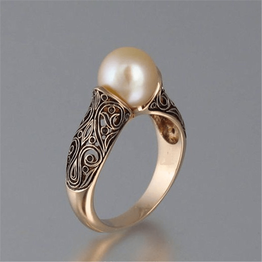 Elvira™ | Vintage pärlring i guld