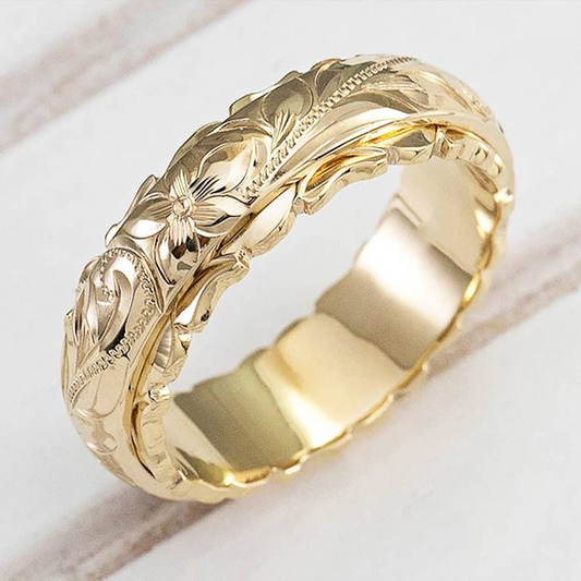 Astrid™ | Gyllene vintage blomsterring