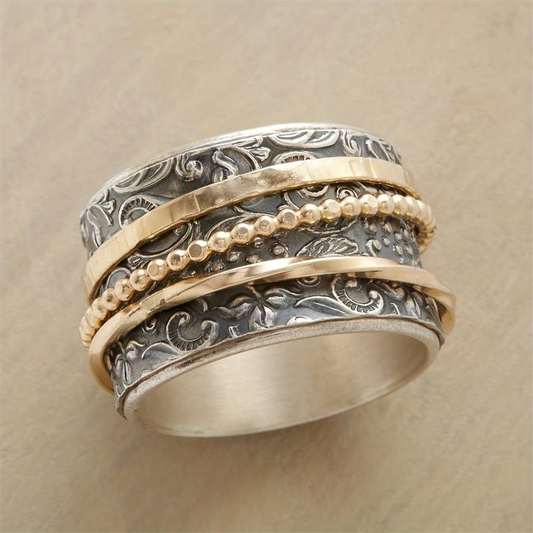 Ingrid™ | Vintage guld- och silverring i antik stil