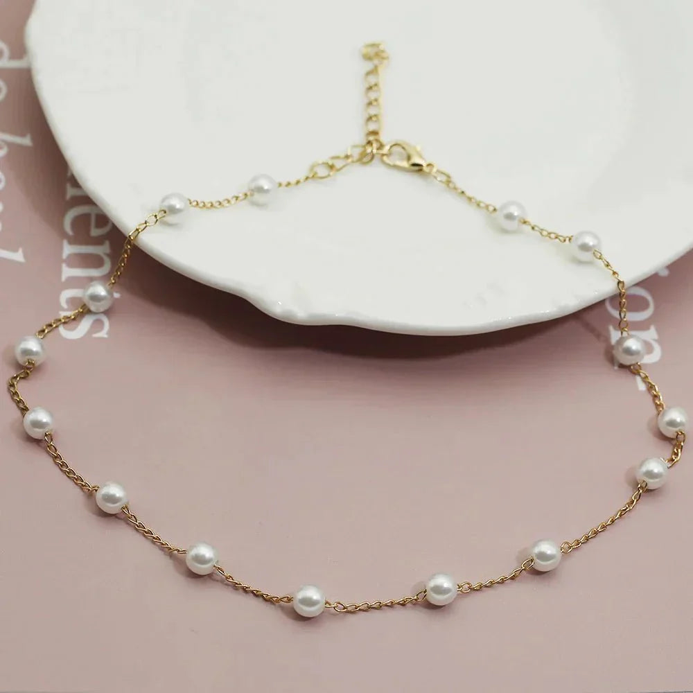 Anne™ | Pärlhalsband i Guld