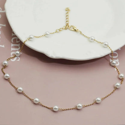 Anne™ | Pärlhalsband i Guld
