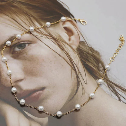 Anne™ | Pärlhalsband i Guld