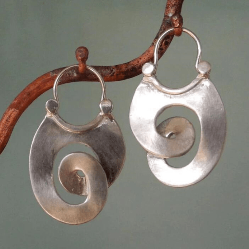Minova™ | Vintage Spiral Silverörhängen